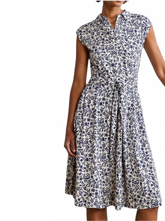 Boden Dresses & Skirts - Boden Black and White Floral Midi Shirt Dress 16/18 Long